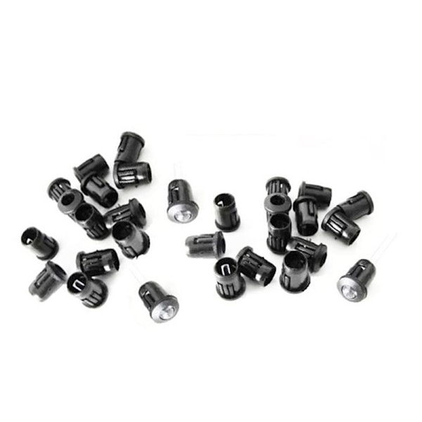 5mm LED 50 stk. lampefatning diodeholder sort nylon klemme ramme montering