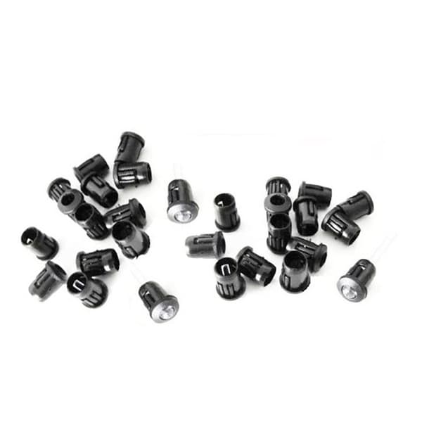 5mm LED 50stk Lampholder Diodeholder Svart Nylonklips Bezel Montering