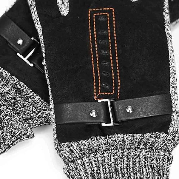 Herre Vinter Læderhandsker Tykke Varme Fleece Vindtætte Handsker Co