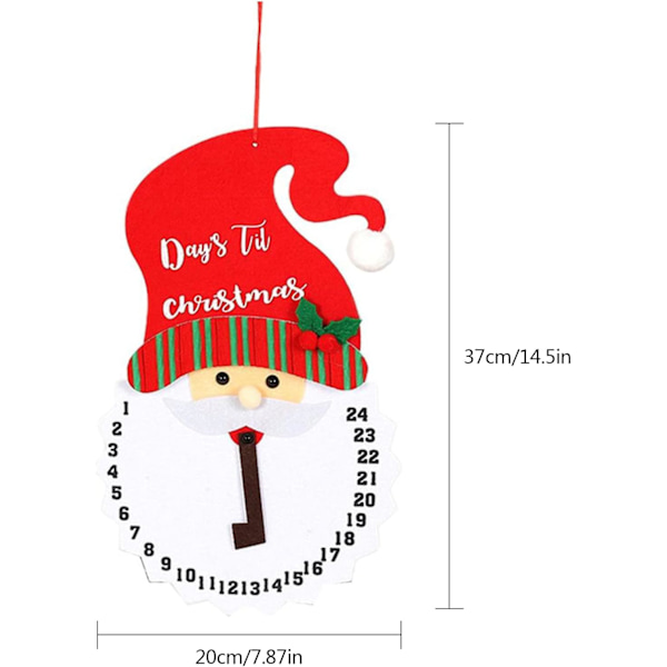 Joulupukki roikkuva adventtikalenteri Countdown to Christmas Advent