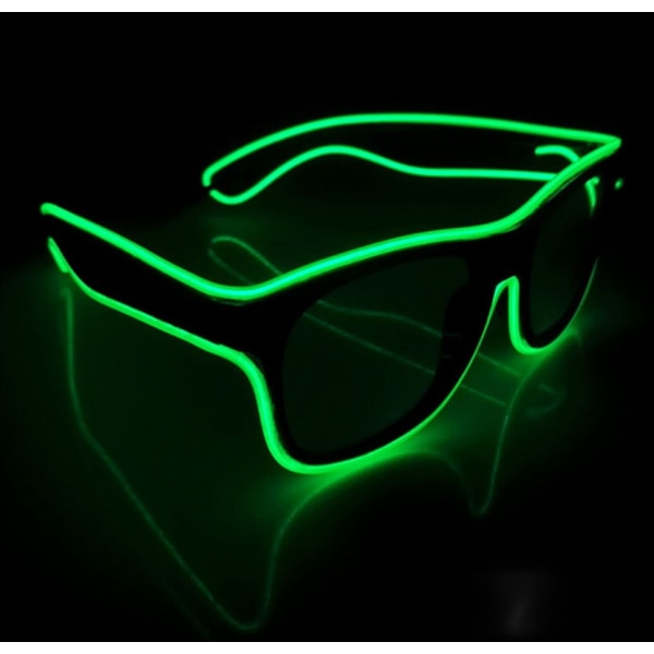 Deep Green Wireless Luminous Glasses, LED Briller EL Light Lumino