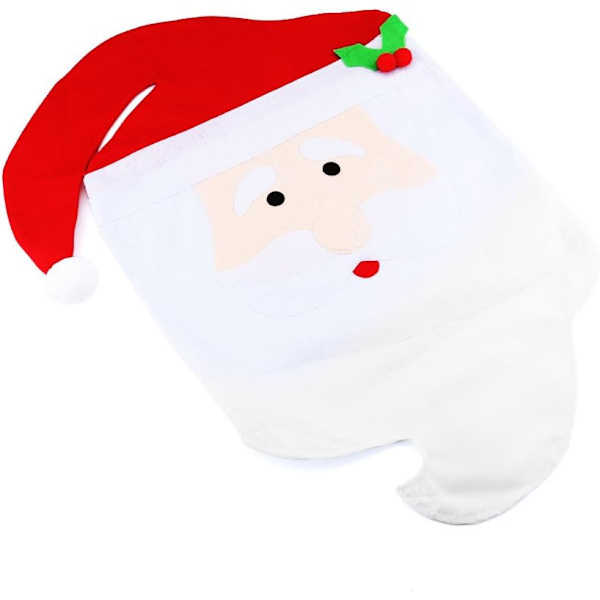2 julstolsöverdrag, tomtestolöverdrag med röd hatt,