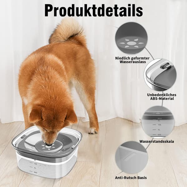 2 stk sprutsikre hundebolle, 2L sølesikker kattevannskål, søl