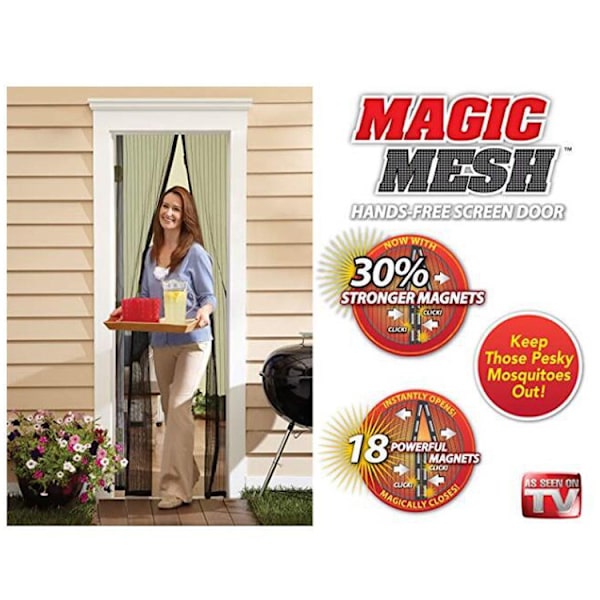 Magnetisk myggnetting for dør, mesh gardin, topp til bunn magne