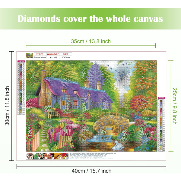 (28) 3 stykker DIY Diamond Painting  Julekit, 5D Julebroderi