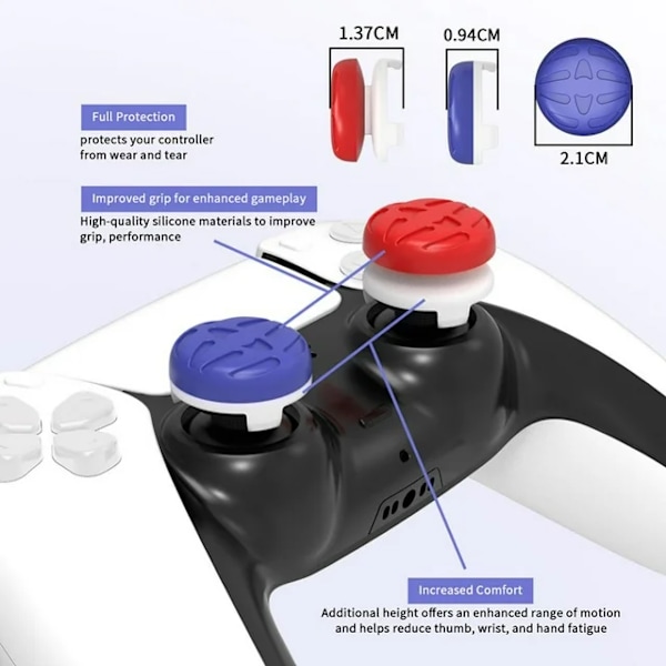Fire par analoge silikone-controller-erstatninger til PS5/PS4