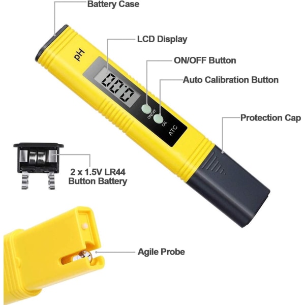 Poolvattentestare, pH-mätare, 3 i 1 TDS-mätare, EC-mätare
