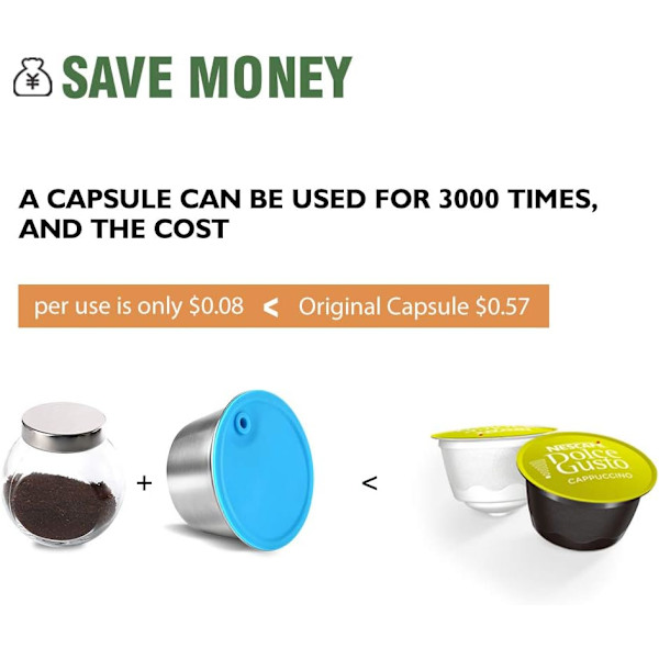 i Cafilas for Dolce Gusto gjenbrukbar kapsel, Dolce Gusto kaffekapsel