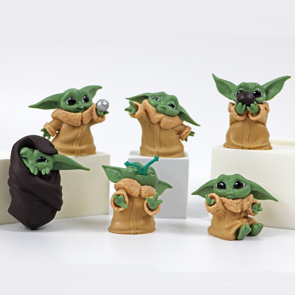 5 kpl Baby Yoda -lahjoja, 2,2 tuuman Baby Yoda -nukke, Baby Yoda -lelut f