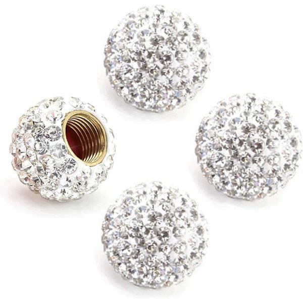 4-delt hvid diamant ventilstammekapsel, vanddiamant krystalbil