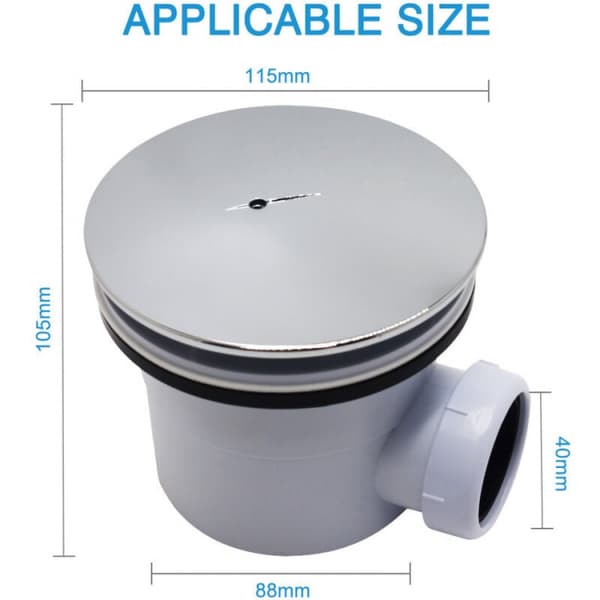 71108102 ABS Dome Ekstra-Flat Dusjrenne, hvit