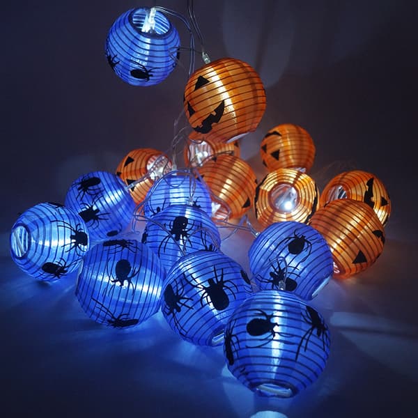 Halloween Spider String Lights, 2M 10 LED Lilla Girlande Lygte