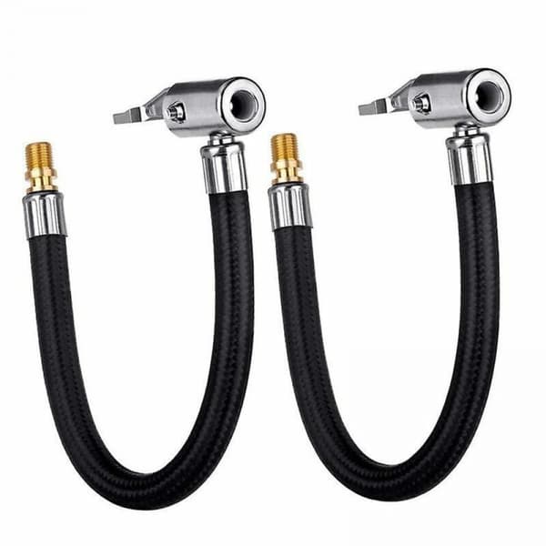 (sort + sølv) (2 stk) 20cm Auto Bil Luft Dæk Dæk Chuck Inflator