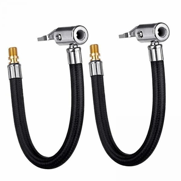(svart + silver) (2 st) 60cm Auto Bil Luft Däck Däck Chuck Inflat