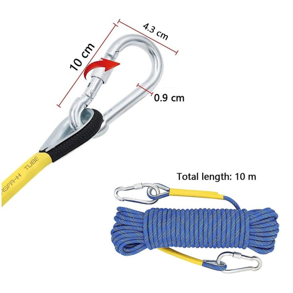 (10m) Blå statisk klätterrep Tillbehör Reputrustning Escape