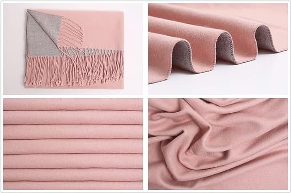 Rosa grå skjerf Vinter Pashmina Sjal For Kvinner Lang Stor Thi