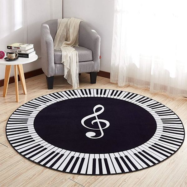 (120x120cm) Superpehmeä Moderni Sisämatto Valkoinen Matto Musiikki S