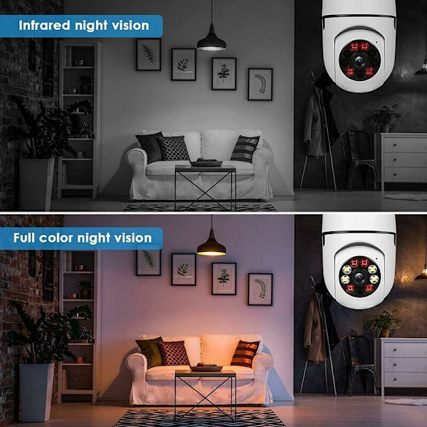 1 kpl ulkoinen 360 asteen WiFi-polttimokamera, 5 GHz WiFi-polttimokamera, 1