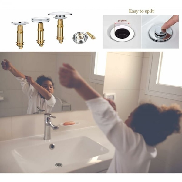 Bonde Clic-Clac Pop-Up 66 Mm Pour Lavabo De Salle De Bain, Lavabo