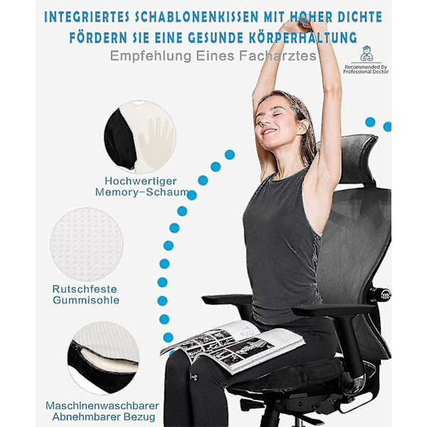 Ortopedinen tyyny, muistivaahtotyyny, sopii ergonomiseen h