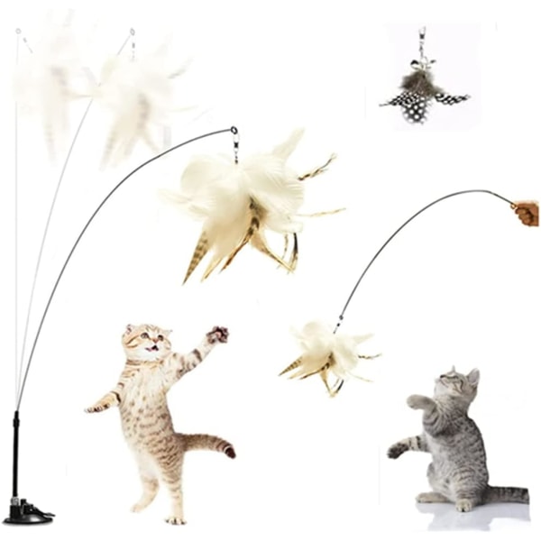 Kattepelslegetøj - Interaktivt kattelegetøj - Sjove pinde med lange stænger