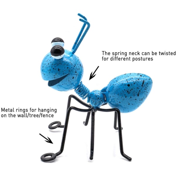 Metal Myrer En Gruppe På 4 Farver Søde Insekter Til Ophængning På Vægkunst Ga