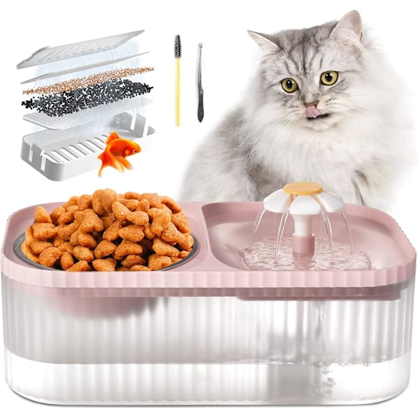 Pink Ultra Stille Automatisk Katte Vandfontæne, Pet Foder Vand