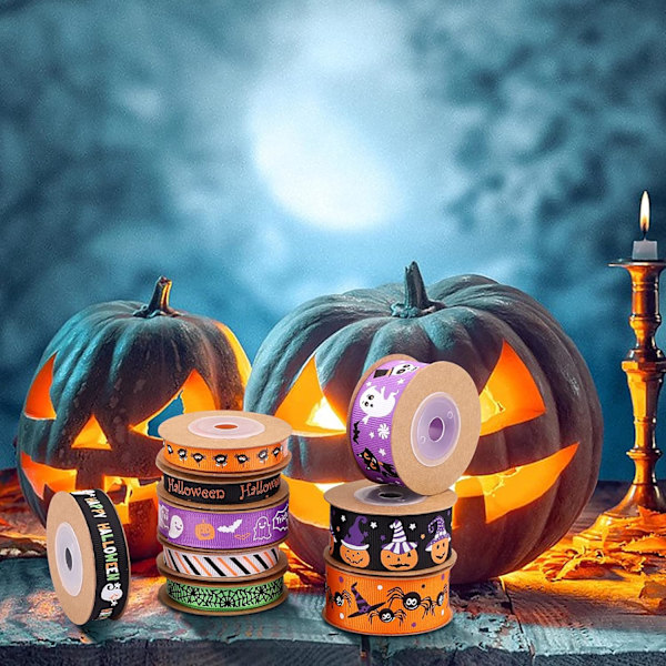 9 Halloween-käsityön grosgrain-nauhaa Erilaisia grosgrain-käsityön nauhoja