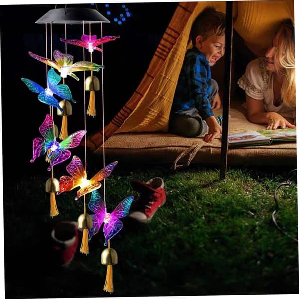 1 stk. Butterfly LED Vindspil, Vindspil til Have Solar Butter
