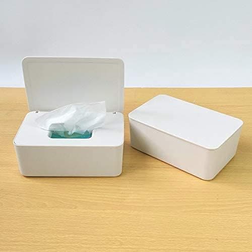 (Vit) 2-pack våtservettsdispenser, vått torrt pappersskydd