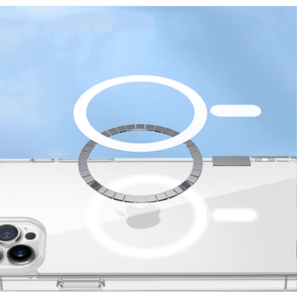 IPhone15 magnetiskt skal med stort hål, transparent två och en tråd