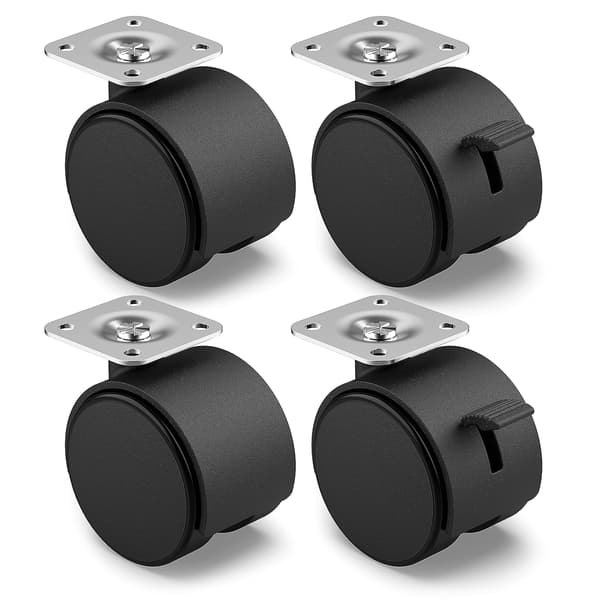 Set med 4 möbelhjul 40 mm - transporthjul med broms u