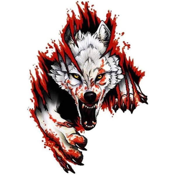 Angry wolf car sticker, wolf car sticker 3D car wolf head sticker