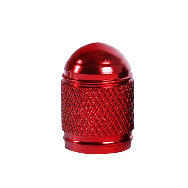 5 stk. røde ventilpropper, bildæk, kugle aluminium universal