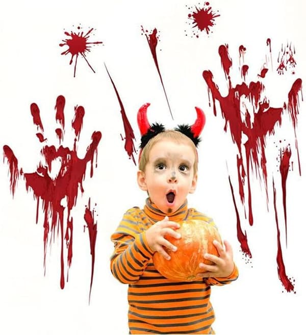 （2）Halloween Horror Bilsticker Bilde Vindussticker Blodig Håndpri