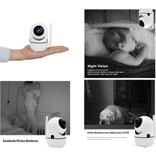 Innendørs Wifi-overvåkingskamera for å overvåke baby, Wifi-overvåking