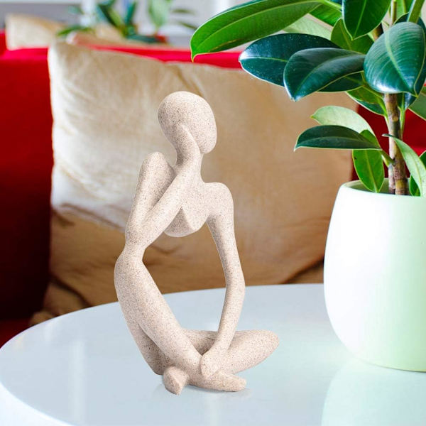 Figurer i harts av resin, abstrakt tänkare, skulptur