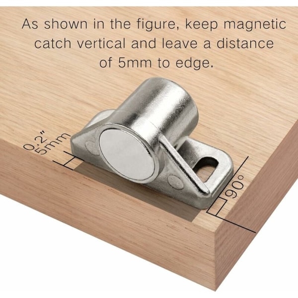 Magnetisk spärr Magnet Skåpdörr 4 delar Silver Magnetisk spärr