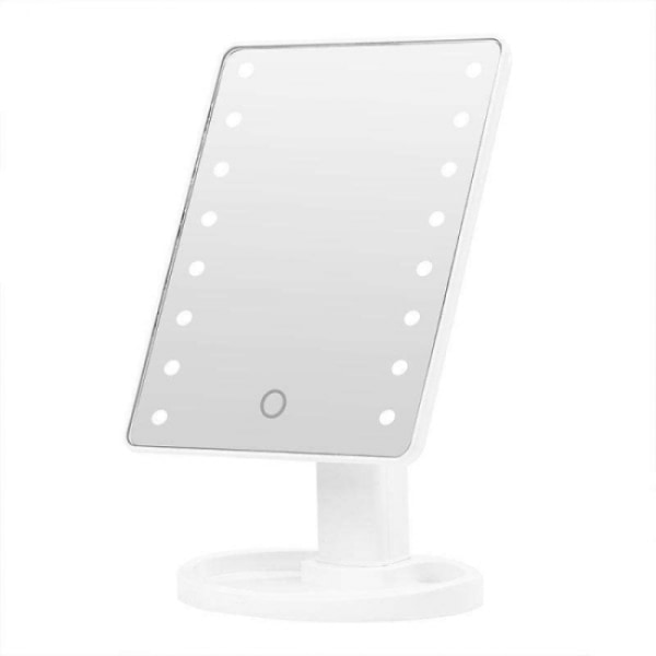 Sminkspegel med LED-lampor - Justerbar - Vit， USB laddning
