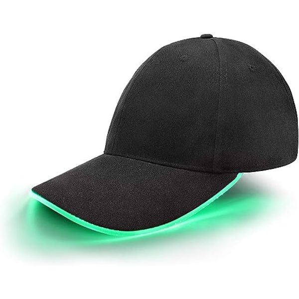 Grøn LED Baseball Cap, Lysende Blinkende LED Lys op Cap Mænd