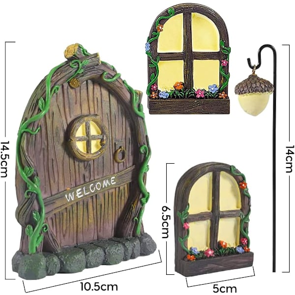 Fe-eventyrhaveport Miniatureport til træer GNOME-rekvisitter Hus Træ