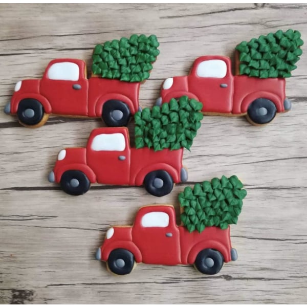 Vintage överdimensionerad lastbil formad fräs med julgran, 9,5 *