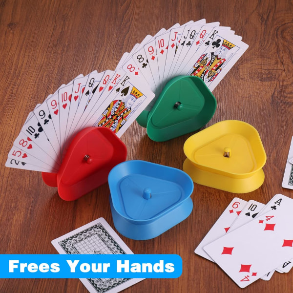 4 stk spillekortholder, håndfri trekant stående pokerhold