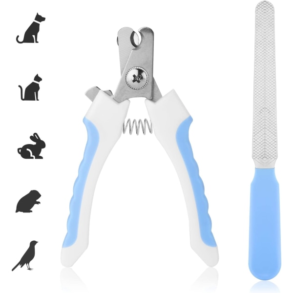 1 st (blå) Professionell nagelklippare för husdjur, nagelfil för hundar och katter