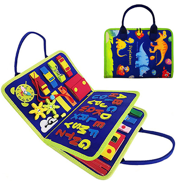 Travel Busy Board 3 Layer Montessori Sensory Toy Gift for 1 2 3 Year Old