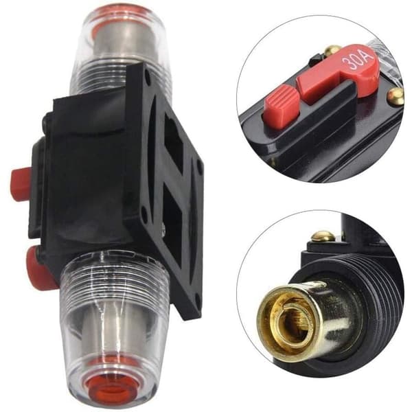 30A afbryder, 12V-24V DC inline sikringsholder, inte