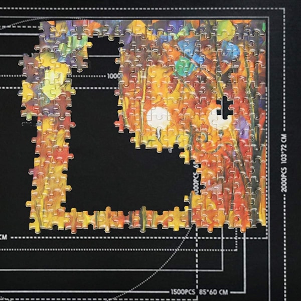 1500 bitar grå filtpusselmatta, 1500 bitar pusselfilt