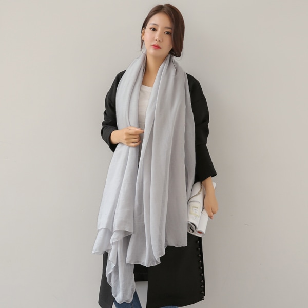 Cotton and linen scarf, large winter shawl for women, dual-use, K