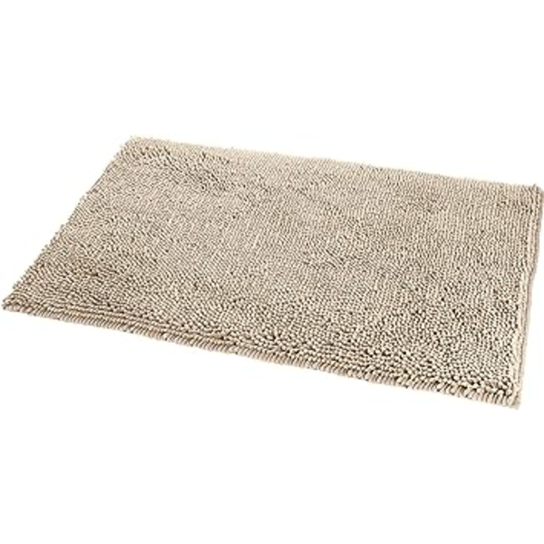 Basics Mikrofiber Shag Skridsikker Bademåtte, 0,33 x 0,5 m, Beige