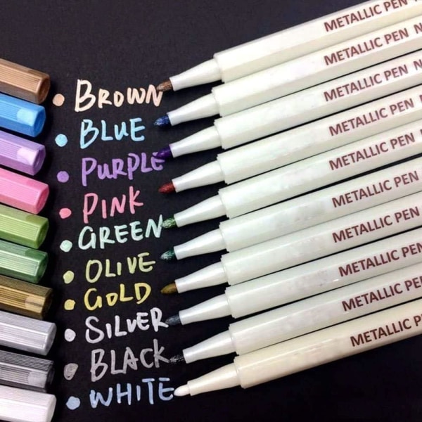 10 färger målarpennor för scrapbooking, DIY fotoalbum, kort Maki